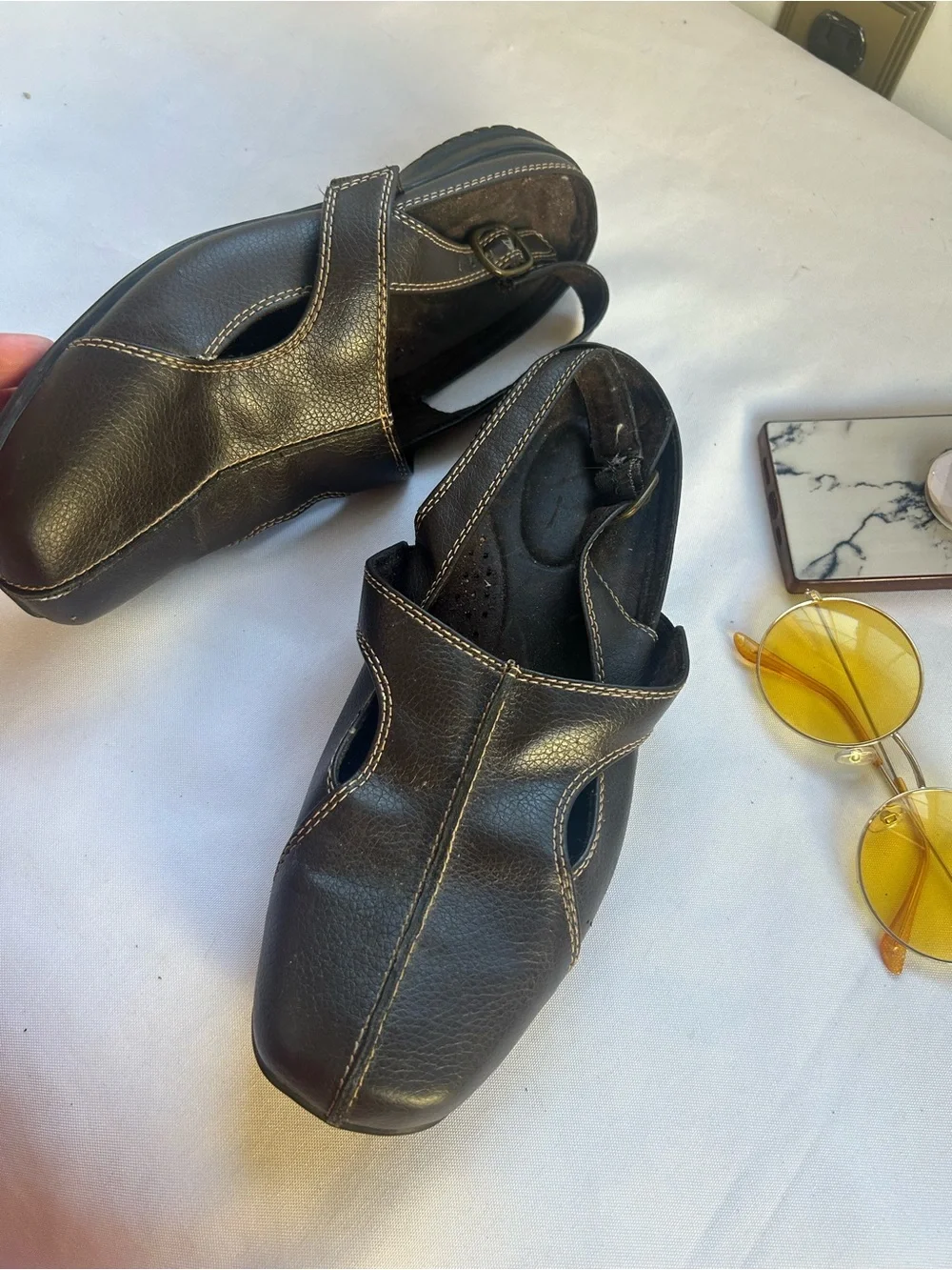 Ocean pacific Comfort have 8W Classic Brown Leather Men's Slingback Sandals op